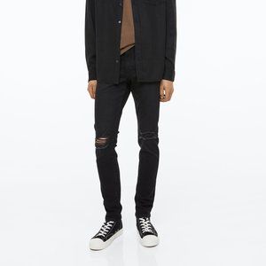 H & M Skinny Fit Coupe Moulante Jeans / Black / 34W 32L